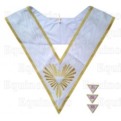 Masonic collar – AASR – 31st / 32nd / 33rd degree – Triangle turned downwards – Machine embroidery