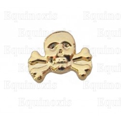 Masonic lapel pin – Skull-and-bones – Gold