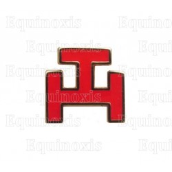 Masonic lapel pin – Holy Royal Arch – Triple Tau – Red enamel