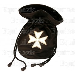 Leather pouch  – Maltese cross – Black leather
