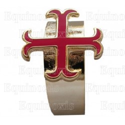 Templar finger-ring – Anchored cross w/ red enamel