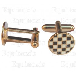 Masonic cuff-links – Chequered Floor – Round