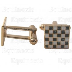 Masonic cuff-links – Chequered Floor – Square