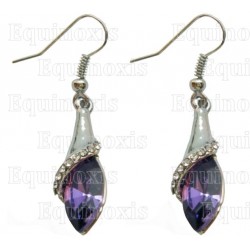 Crystal ear-rings – Ballerine – Purple – Silver finish