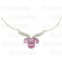 Crystal collar – Josephine – Mauve – Silver finish