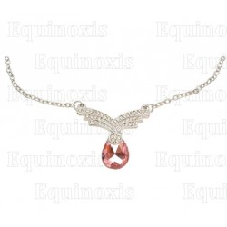 Crystal collar – Princess – Pink – Silver finish