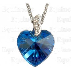 Crystal pendant – Heart – Blue – Silver finish