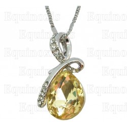 Crystal pendant – Duchess – Yellow – Silver finish