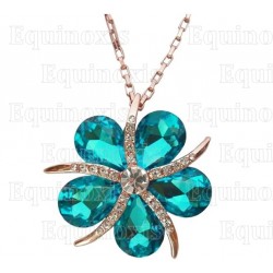 Crystal pendant – Starfish – Blue – Pink-gold finish