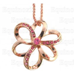 Crystal pendant – Flower – Rose – Pink-gold finish
