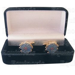 Masonic cuff-links with jewellery box – Cornflower