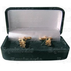 Masonic cuff-links with box – Sprig of acacia – Large