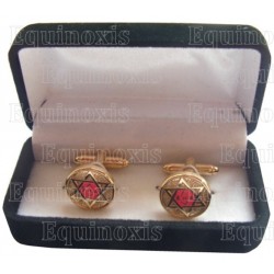 Masonic cuff-links with jewellery box – Croix de Maître Ecossais de Saint André