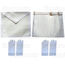 Entered Apprentice set – Fake-leather apron + 2 pairs of white gloves