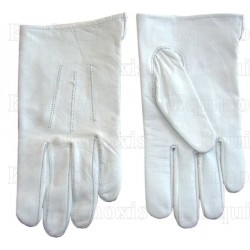 Masonic leather gloves – White – Size 8