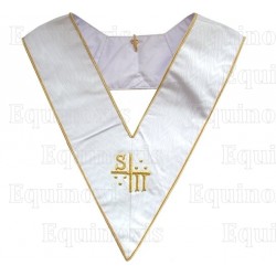 Martinist collar – Supérieur Inconnu Initiateur (SII) – White – Hand embroidery