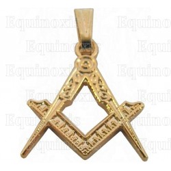 Masonic pendant – Square-and-compass – Gold finish