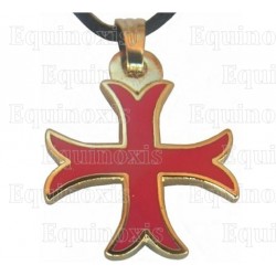 Templar pendant – Inward-patted Templar cross – Red enamel