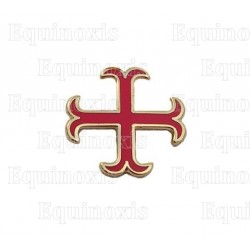 Templar lapel pin – Anchored crossw/ red enamel