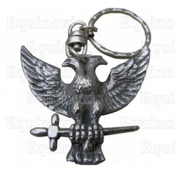 Masonic keyring – Two–headed eagle – Antique silver