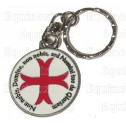 Templar keyring – Inward-patted Templar cross w/ red enamel