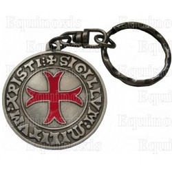 Templar keyring – Sigillum Militum Xristi – Antique silver