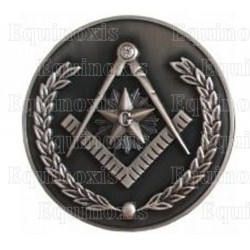 Masonic paperweight – Square-and-compass + G – Antique silver