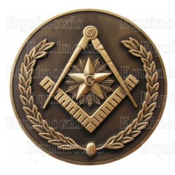 Masonic paperweight – Square-and-compass + G – Antique bronze