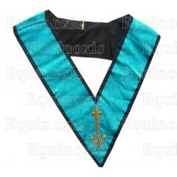 Masonic Officer's collar – 4th degree – Tyler – AASR – Mourning back – Hand embroidery