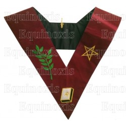 Velvet Masonic collar – ASSR – 14th degree – Machine-embroidered – 2