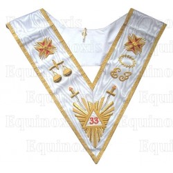 Masonic Officer's collar – Scottish Rite (AASR) – 33rd degree – Grand glory – Heavily embroidered