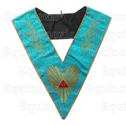 Masonic Officer's collar – Groussier French Rite – Worshipful Master – Acacia 108 leaves – Machine embroidery