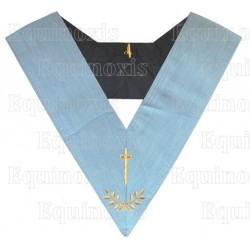 Masonic Officer's collar – Traditional French Rite – Tyler – Mourning back – Machine-embroidered
