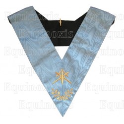 Masonic collar – Traditional French Rite – Master of Ceremonies – Mourning back – Machine embroidery