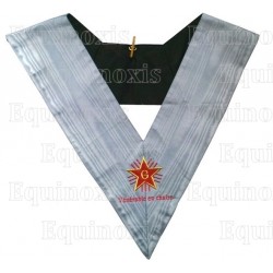 Masonic Officer's collar – French Traditional Rite – Worshipful Master with title – Mourning back – Machine embroidery