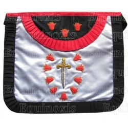 Satin Masonic apron – French Chapter – 1st Order – Rounded angles
