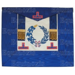 Leather Masonic apron – Petite tenue nationale – Machine-embroidered