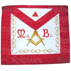 Leather Masonic apron – AASR – Master Mason – Square and compass + MB