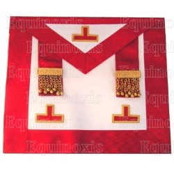 Leather Masonic apron – AASR – Worshipful Master – 3 taus + tassles
