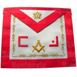 Leather Masonic apron – AASR – Master Mason – Masonic letters + square-and-compass + star