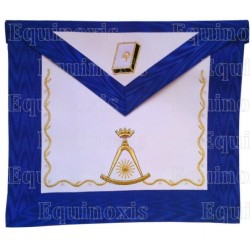 Fake-leather Masonic apron – Scottish Rite (ASSR) – 14th degree – Red back – 2 – Machine-embroidered