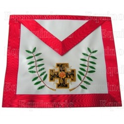 Fake-leather Masonic apron – AASR – 18th degree – Knight Rose-Croix – Patted cross + acacia twigs