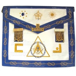 Leather Masonic apron – Operative Rite of Solomon – Worshipful Master – Black back