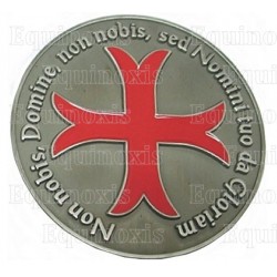 Templar paperweight – 3D Templar cross with motto – Antique silver