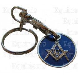 Masonic trolley token – Square-and-compass – Blue enamel