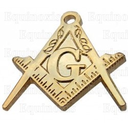 Masonic lapel pin – Square-and-compass + G – Gold