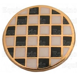 Masonic lapel pin – Chequered Floor – Round