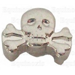 Masonic lapel pin – Skull-and-bones – Silver