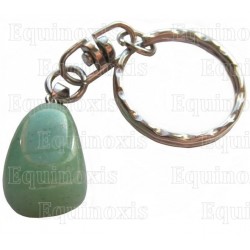 Gemstone keyring – Green-adventurine tumbled stone