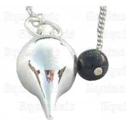 Silver–plated brass dowsing pendulum 3 – Teardrop pendulum
